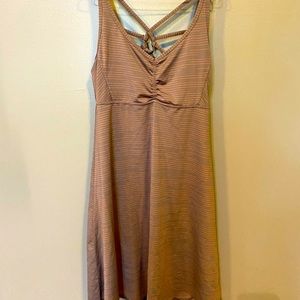 Prana S Gray Striped Dress